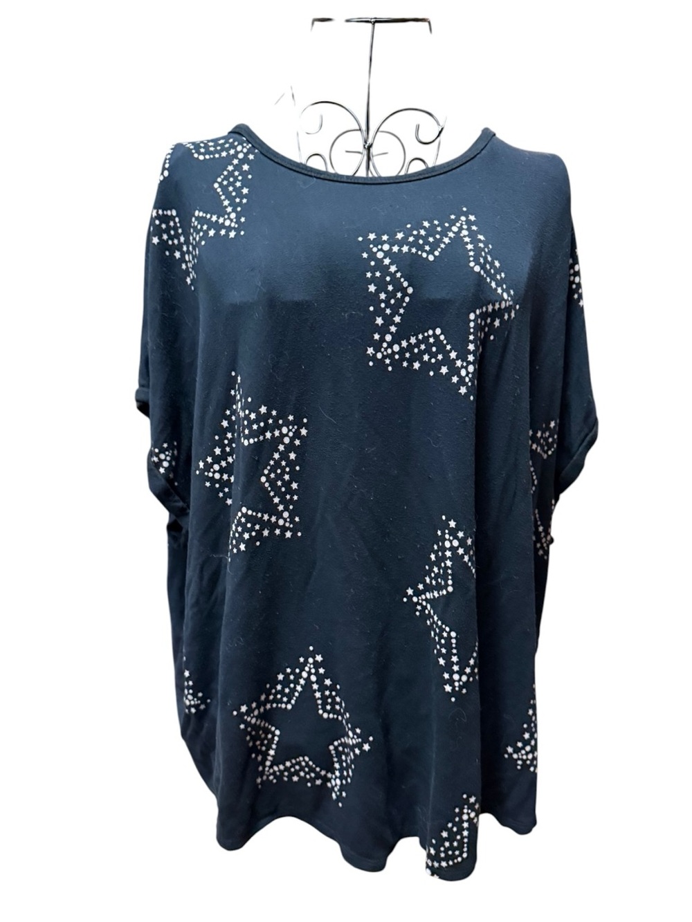 Buffalo David Bitton Black Silver Star Tunic XXL